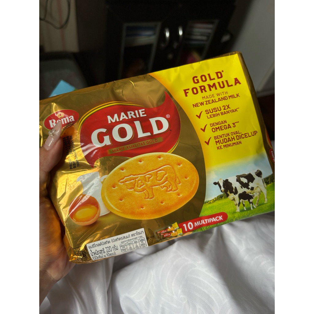 พร้อมส่ง marie gold biscuit บิสกิตรสนม โรม่า 10แพ็คใน1ห่อ Roma