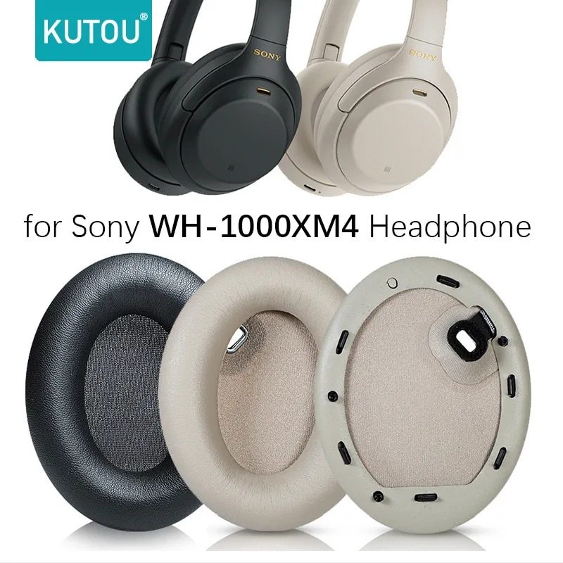 2PCS Replacement Ear Pads Cushions for Sony WH-1000XM4 WH1000XM4 Headphone Soft Memory Foam Pads 100