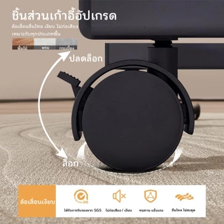 โต๊ะคอมข้างเตียง 60x40cm/80x40cm ปรับความสูงได้ 69-90 ซม. มีชั้นวาง 3 ชั้น พร้อมล้อเลื่อน