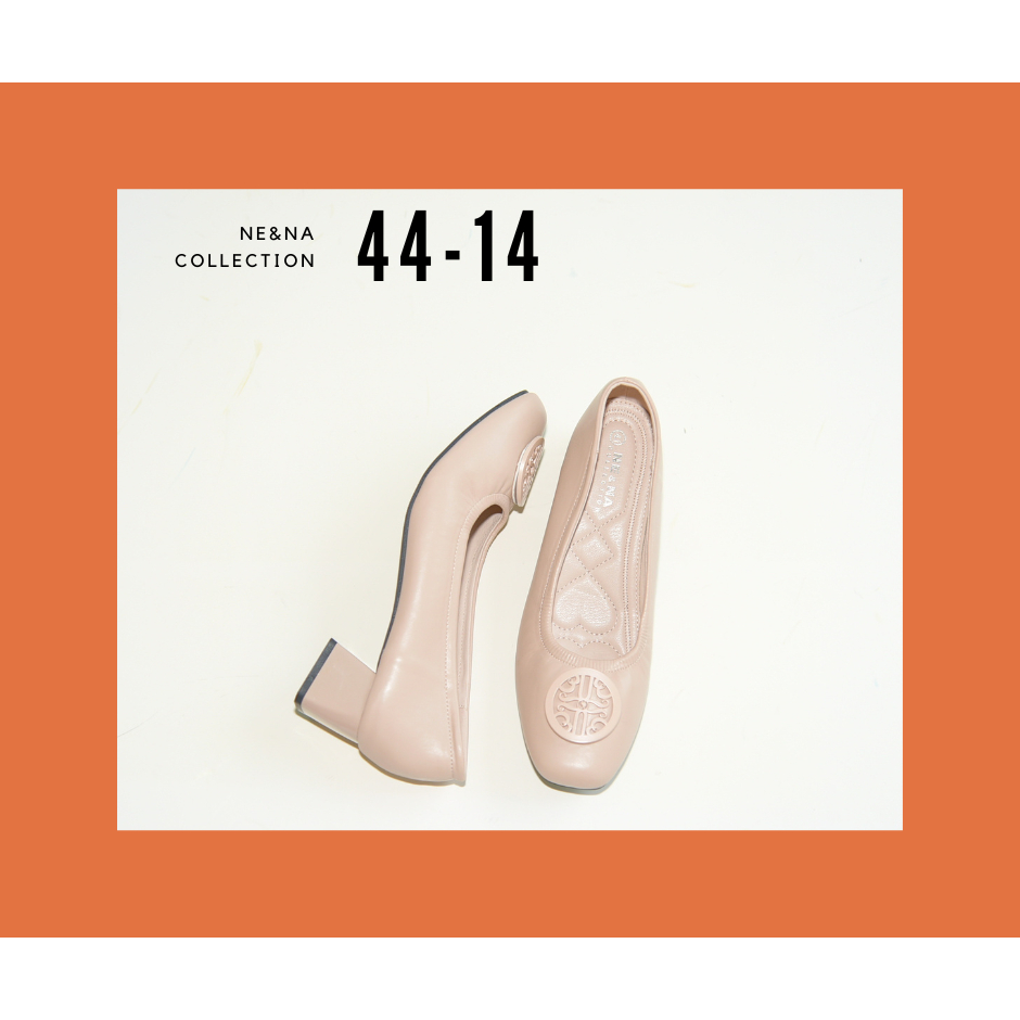 รองเท้าเเฟชั่นผู้หญิงเเบบคัชชูเเฟชั่นส้นปานกลาง No. 44-14 NE&NA Collection Shoes