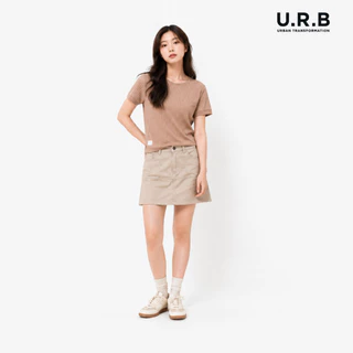 URBAN : WOMEN'S Ribbed Fit Tee เสื้อยืดริบผู้หญิง ทรงพอดีตัว รุ่น 1UTWT1021 มี 3 สี เขียว | น้ำตาล | ครีม