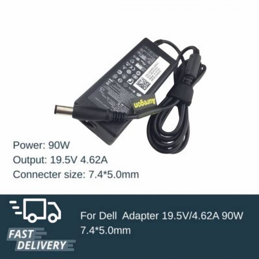 (ประกัน 18 เดือน) สายชาร์จ โน๊ตบุ๊ค for Dell 90W 19.5V 4.62A หัวกลมใหญ่ 7.4*5.0mm ที่ชาร์จ สายไฟ มอก. dell001