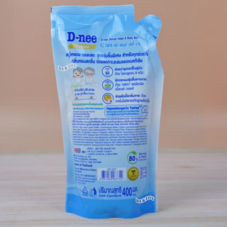 ถุงเติม400 มล. D-nee Organic ดีนี่ ดีลักซ์ สบู่เหลว ครีมอาบน้ำ บำรุงผิวชุ่มชื้น 48 ชม. สำหรับทุกช่วงวัย