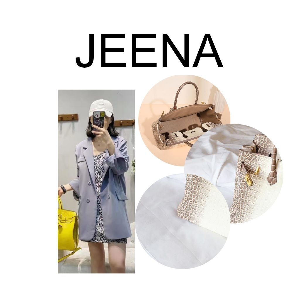 JEENA  BK  25 / 30cm.crocodile PU Premium (10/12นิ้ว)กระเป๋าถือแฟชั่นสะพายข้างผู้หญิง