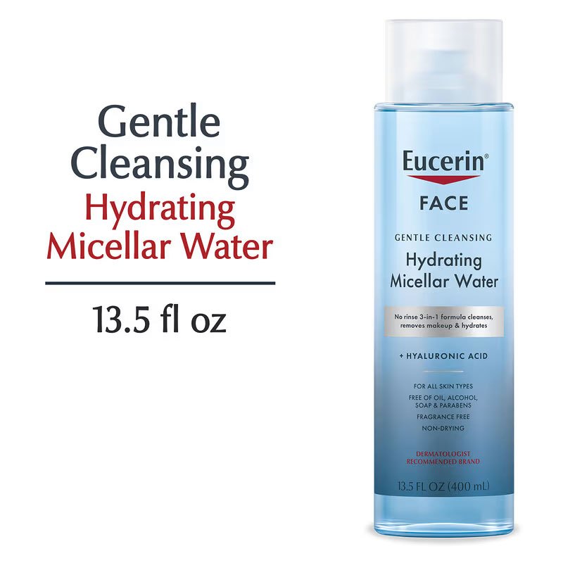 Eucerin, Face, Hydrating Micellar Water, Fragrance Free, 13.5 fl oz (400 ml)
