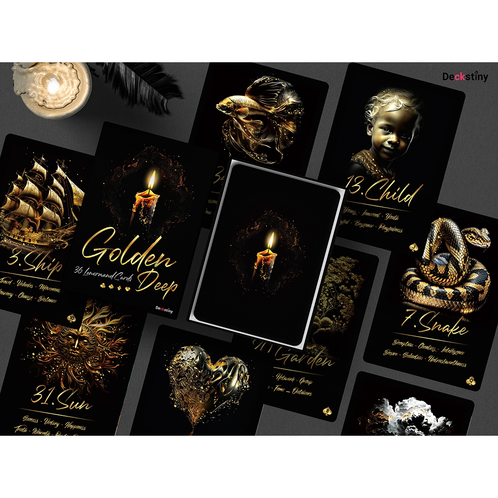 ไพ่เลอนอร์มองด์ Golden Deep - 36 Lenormand cards (โกลด์เด้อ ดีป เลอนอร์มองด์) (ไพ่แท้ 100%)