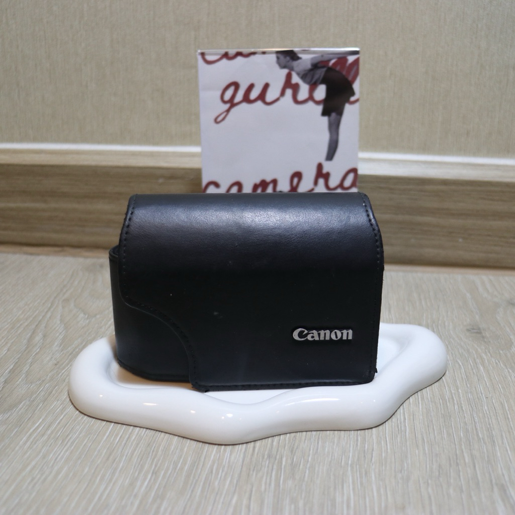 Canon กระเป๋ากล้องมือสอง เคสหนัง มีสายคาดเข็มขัด (Canon G7x Mark II, SX740 ใส่ได้)