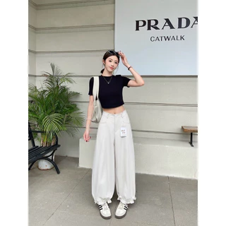 Gang_jeans#9507(K)กางเกงขายาว จินนี่ กระดุมหน้า มีกระเป๋าข้าง