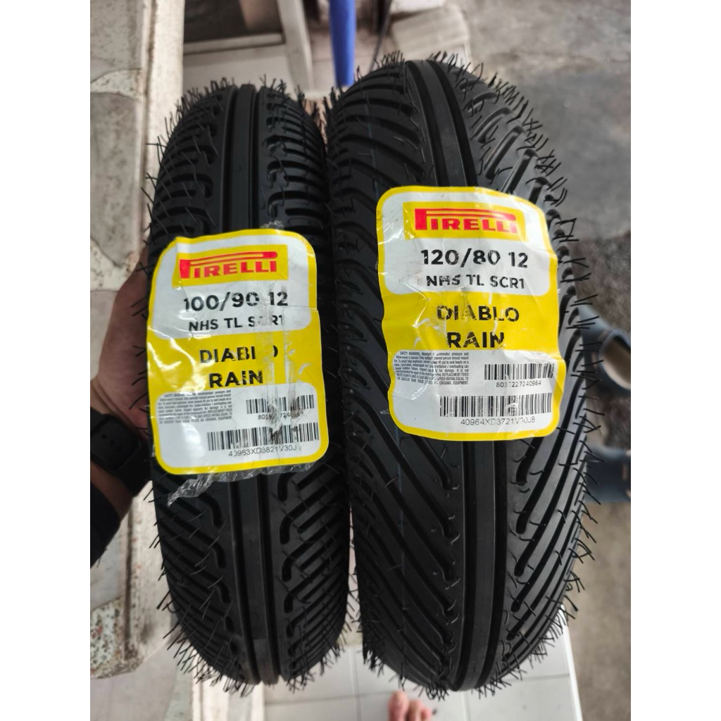 ยาง pirelli diablo rain 100/90-12 120/80-12 ยางปี22(ราคาคู่ละ)