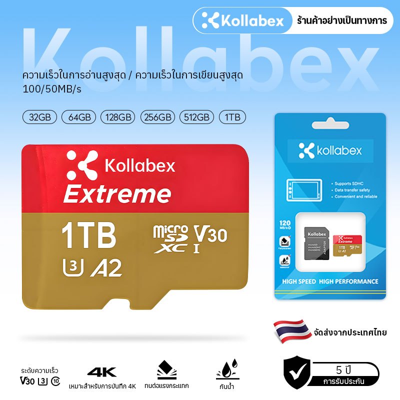 Kollabex Extreme Game Micro SDcard 32/64/128/256/512GB/1TB (190MB) UHS-I V30 U3 A2 Memory card Nintendo UHS-I V30 4K U3