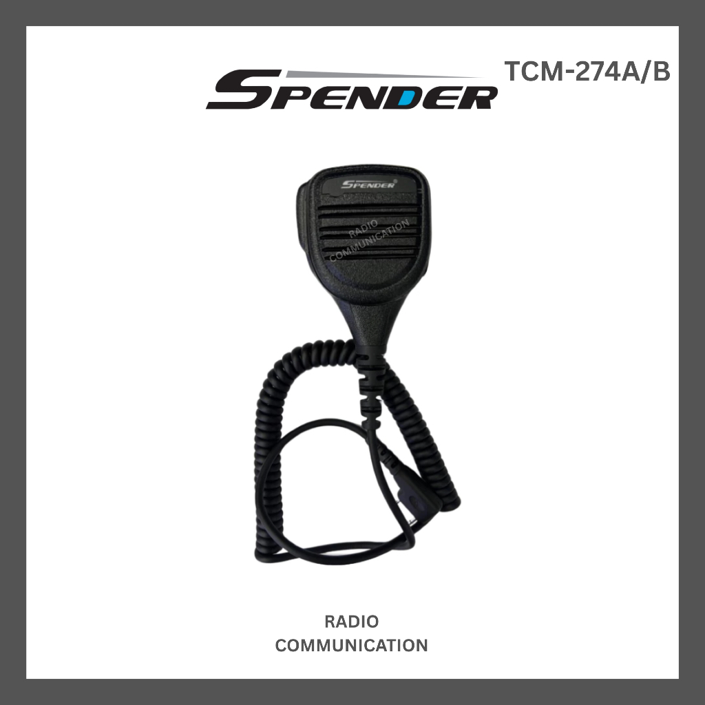 SPENDER Microphone รุ่น TCM-274A/B ไมค์นอก สำหรับวิทยุสื่อสารทุกรุ่น รับประกัน 6 เดือน