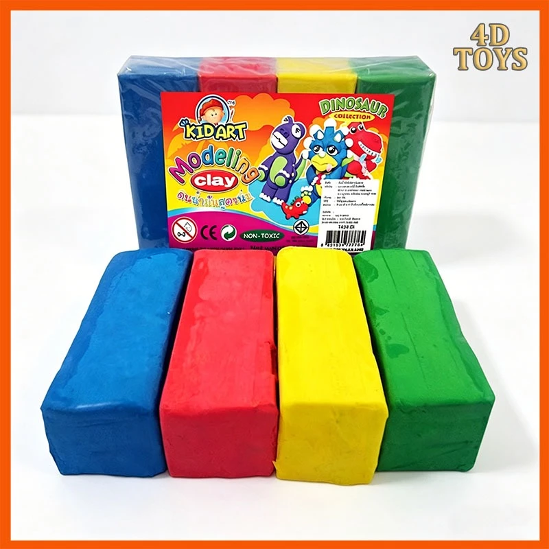 KidArt ดินน้ำมัน 4 สี 454 กรัม T454-DI ดินปั้นเด็ก Non-Toxic ปั้นได้ง่าย ไม่แห้งเร็ว สำหรับงานศิลปะ DIY