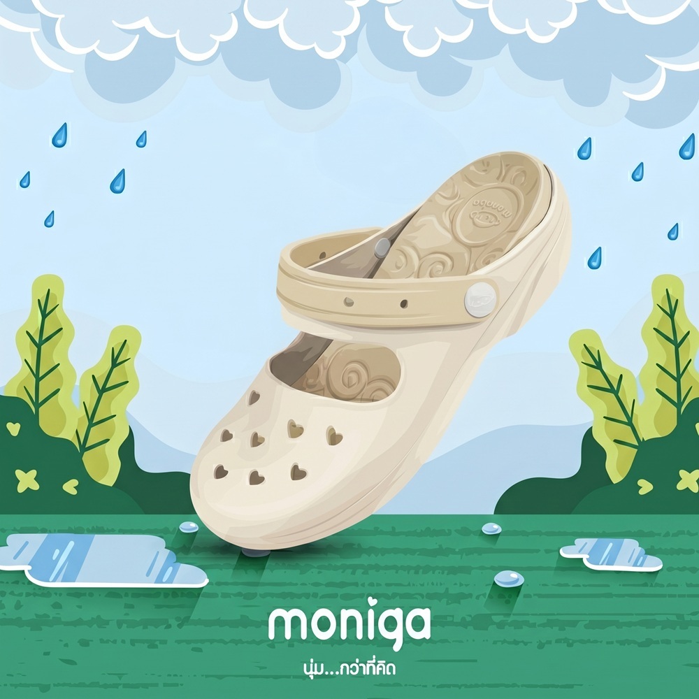 MONIGA รุ่น Kimberry รองเท้าแบบสวมรัดส้น