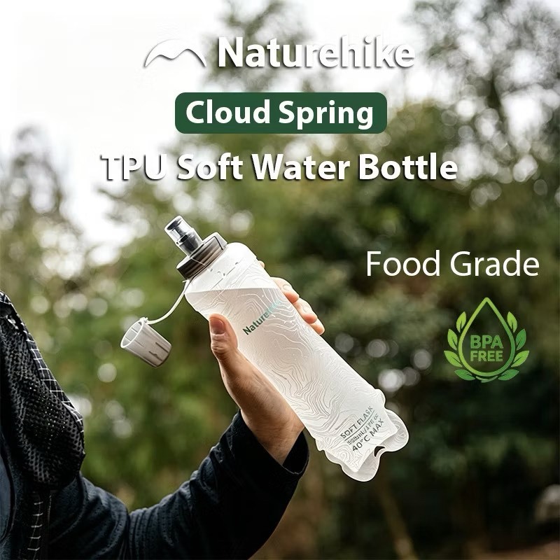 🔥พร้อมส่งทันทีใน24ชม.🔥Naturehike ขวดน้ำพกพา นิ่ม Cloud TPU Soft Flask ขวดน้ํา 250ml 500ml BPA-Free Hydration