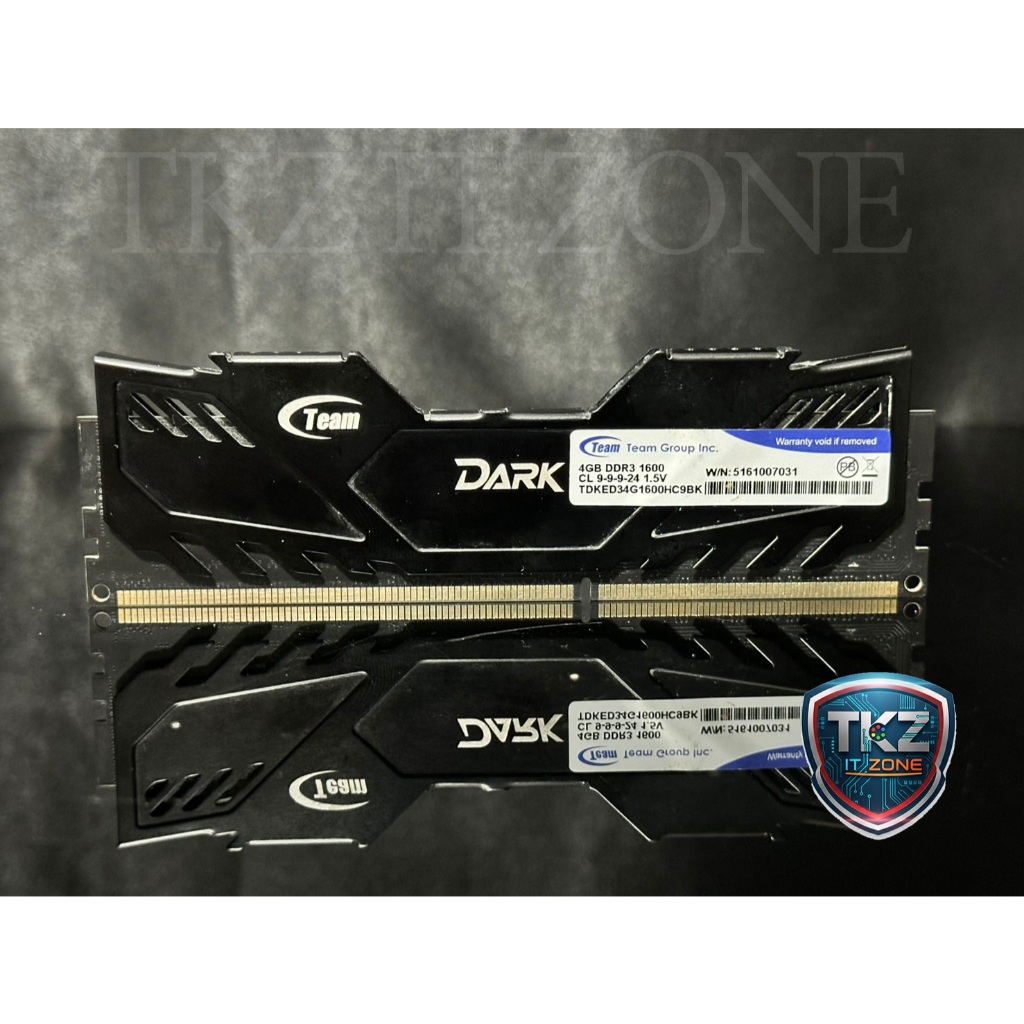 แรม(RAM) DDR3 TEAM GROUP DARK 4GB 8GB bus1600 (TDRED34G1600HC9BK)