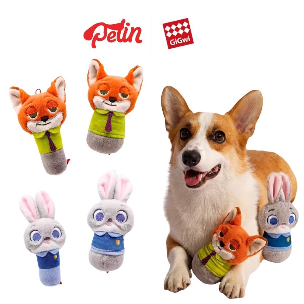 GiGwi x Zootopia ของเล่นสุนัข ลิขสิทธิ์แท้ รุ่นลิมิเต็ด ของเล่นมีเสียง ผ้าขนนุ่ม ช่วยขัดฟัน