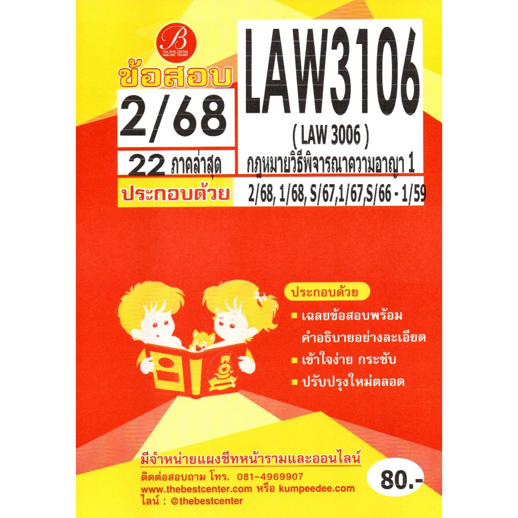 ข้อสอบ LAW3106 (LAW3006) กฎหมายวิธีพิจารณาความอาญา 1 ภาค 2/68