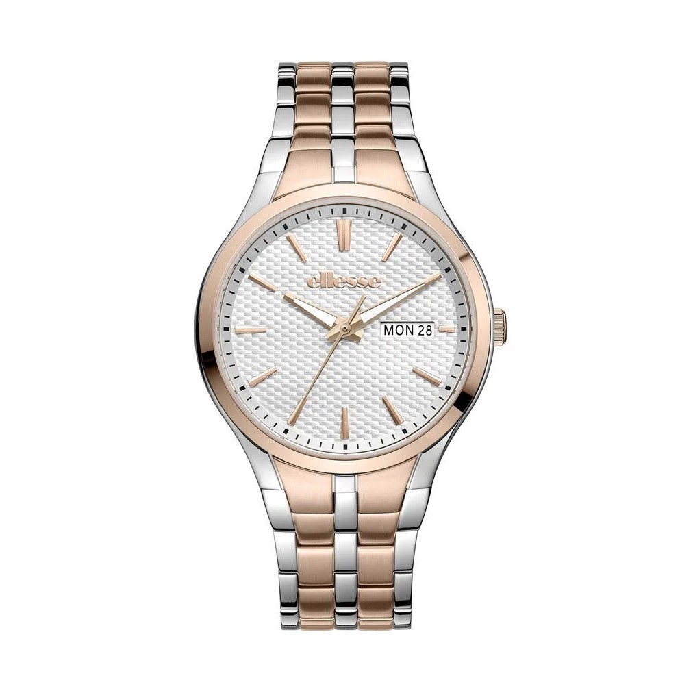 Ellesse (เอลเลส) นาฬิกาผู้ชาย Tempo 3 เข็ม วันที่ ควอตซ์ สายสเตนเลสสตีล 39 มม. (W03-00862-004)