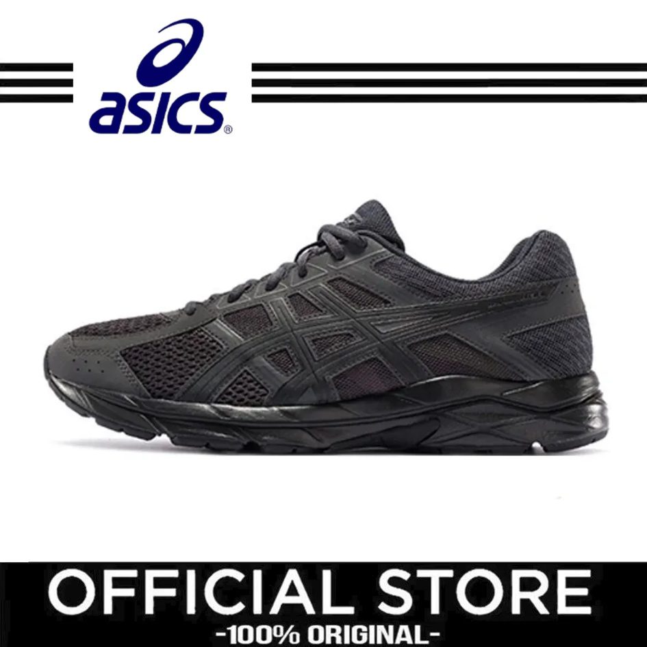 Asics Gel-Contend 4 ผู้ชายหนังสังเคราะห์สบายต่ำรองเท้าทำงานลำลองสีดำ T8D4Q-020