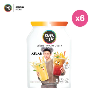 (แพ็ก 6) Sunsu x Atlas ซันซุ เยลลี่ผสมบุก กลิ่นชามะลิและชาดำยูซุ