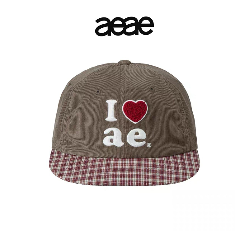 AEAE🇰🇷 CHECK BALL CAP-BEIGE หมวกเบสบอล ลายตารางสีสลับ หมวกปีกโค้ง