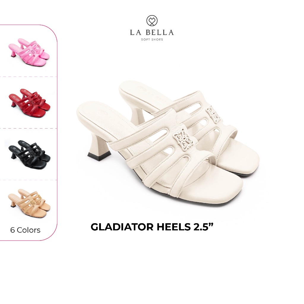 LA BELLA  รองเท้าส้นสูงหนังแกะ รุ่น GLADIATOR HEELS 2.5" 5 สี