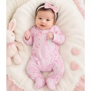 (>>4kg Newborn แรกเกิด)ผ้าเกรดส่งออก ชุดหมี /ชุดนอนเด็กทารกผ้านิ่ม บอดี้สูทคลุมเท้าทารก