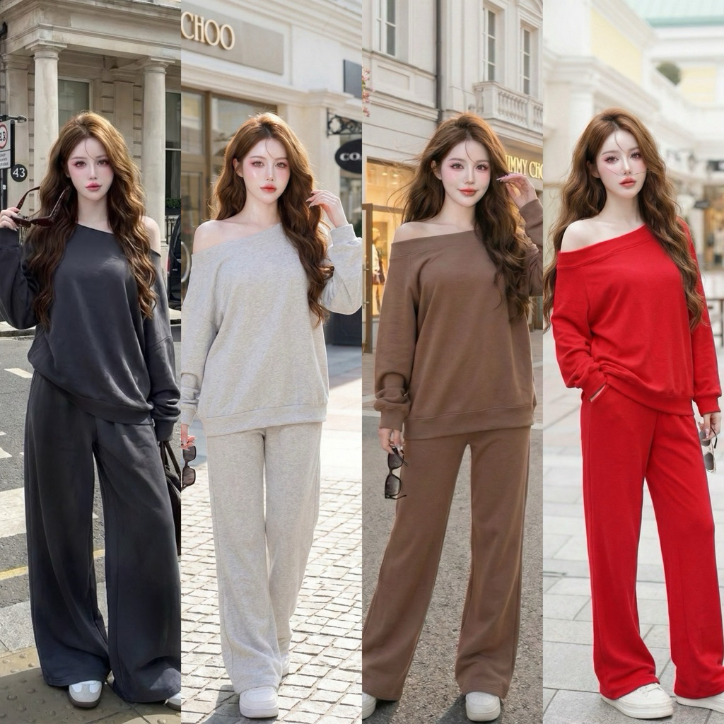 Teera❤️พร้อมส่ง✨ROCCO  SET🍭2ชิ้น💥งานเซตสุดปัง เสื้อจั้ม+กางเกงขาม้าเบาๆ ผ้าดีมากไม่หนาไม่บาง ใส่แล้วหุ่นสับ😍sheeny