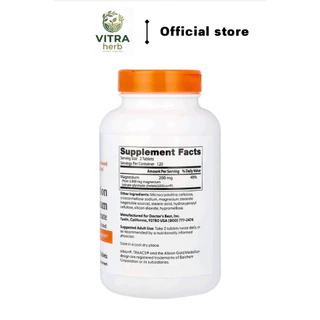 [ของแท้] Doctor's Best Magnesium Glycinate 200 mg ดูแลคุณภาพการนอนหลับ ช่วยผ่อนคลายกล้ามเนื้อ