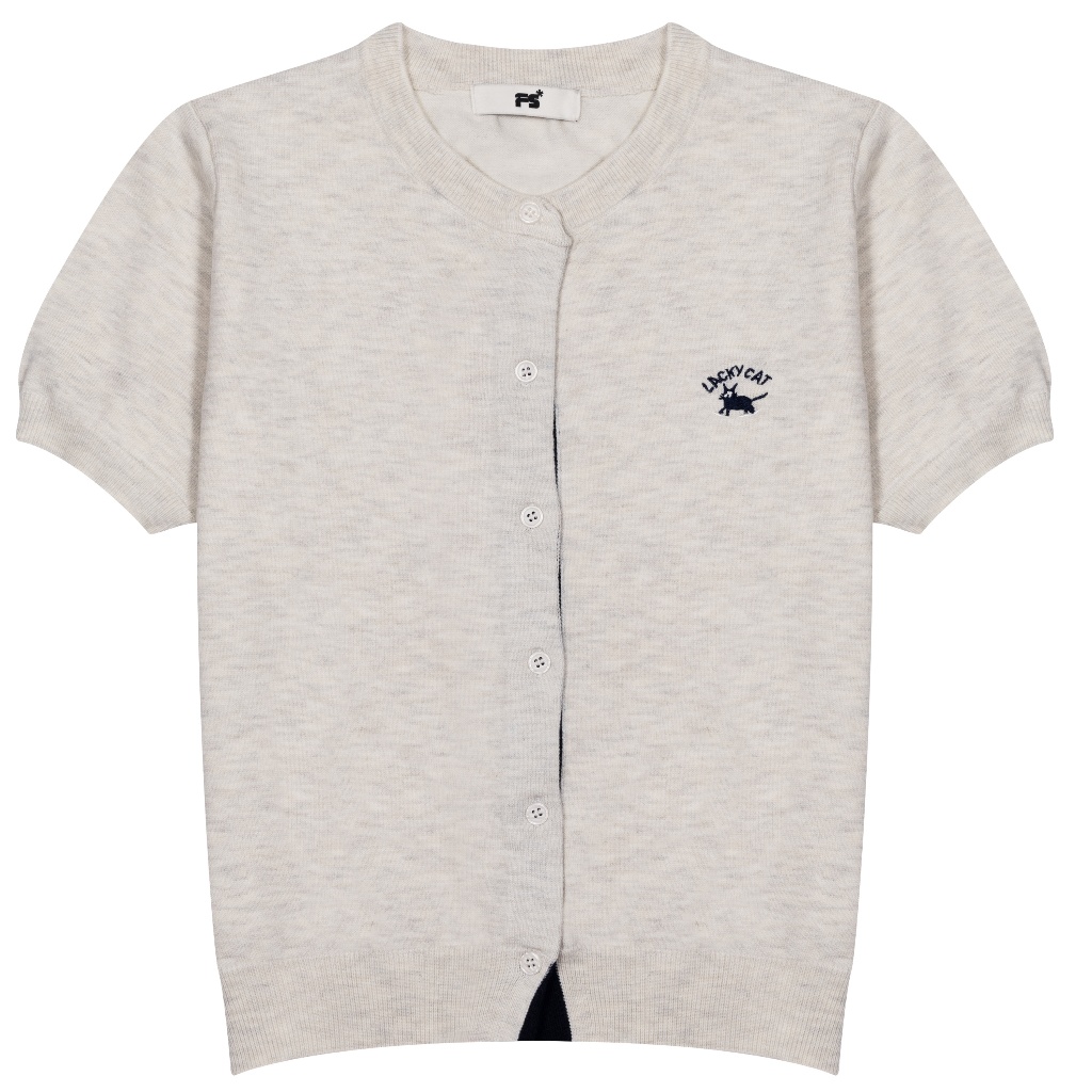 Embroldered Cardigan #6542 เสื้อคาร์ดิแกนปักรูปแมว