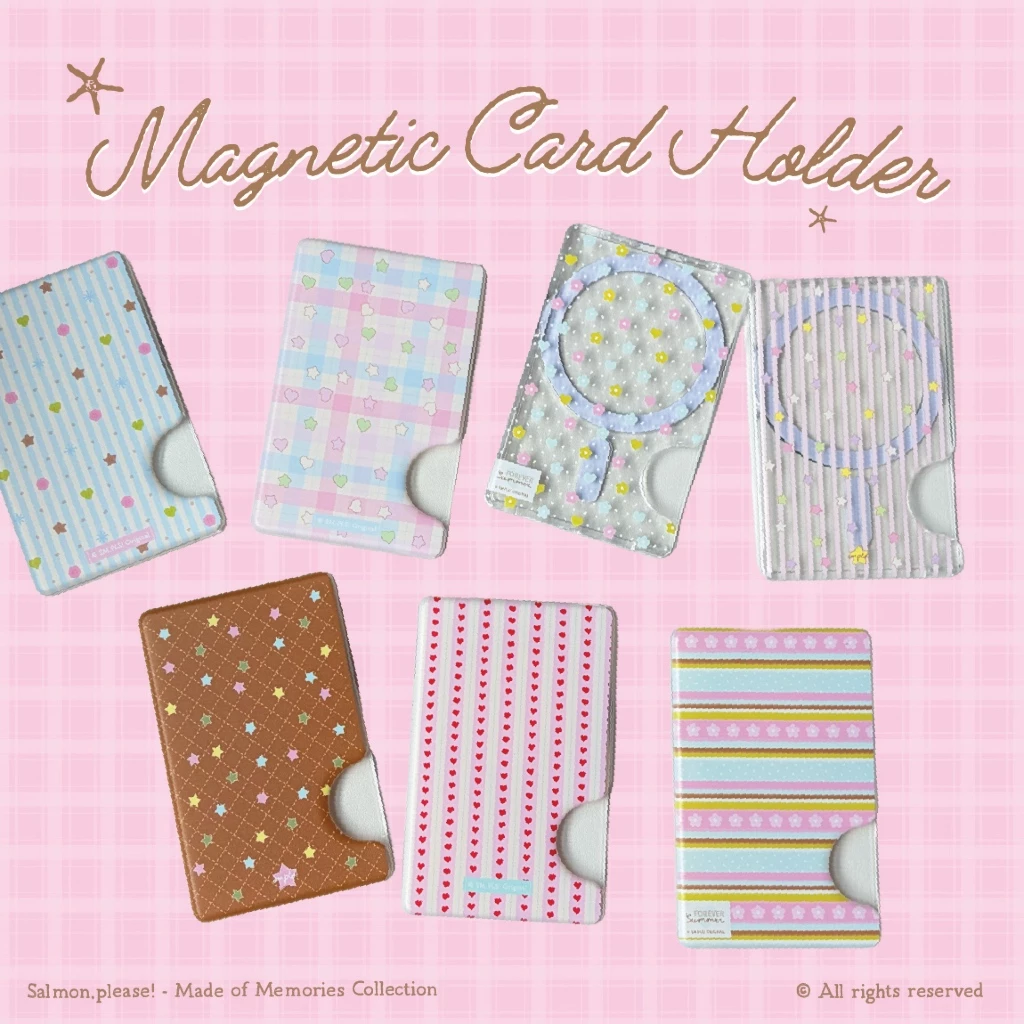 Magnetic Card Holder กล่องแปะหลังเคสแม่เหล็กที่ใส่บัตร บัตรรถไฟฟ้า - SM,PLS! (แถมวงแม่เหล็ก)