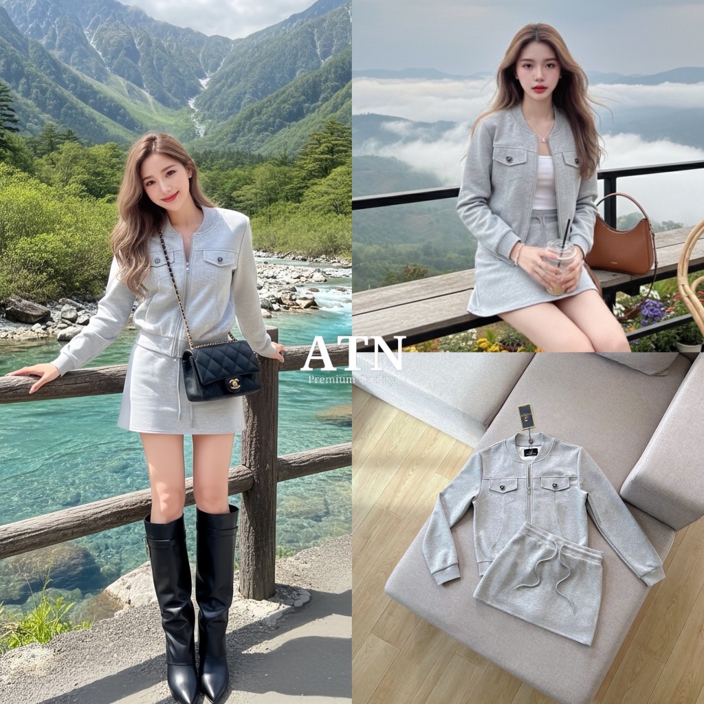 ATN03 size M ชุดเซทสีเทา งานสวยตรงปก TAG:ATN BRAND