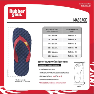 Rubber Soul รุ่น Massage รองเท้าแตะยางพาราของไทย พื้น นวด หนา นุ่ม ของแท้ 100%