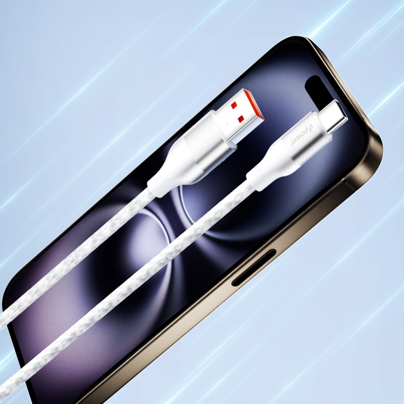 d-power สายชาร์จเร็ว 5A MAX รุ่น CB-N02 สายไนลอนถัก หัวอลูมิเนียม หรูหรา ทนทาน ยาว 1M (Micro/Type-C)