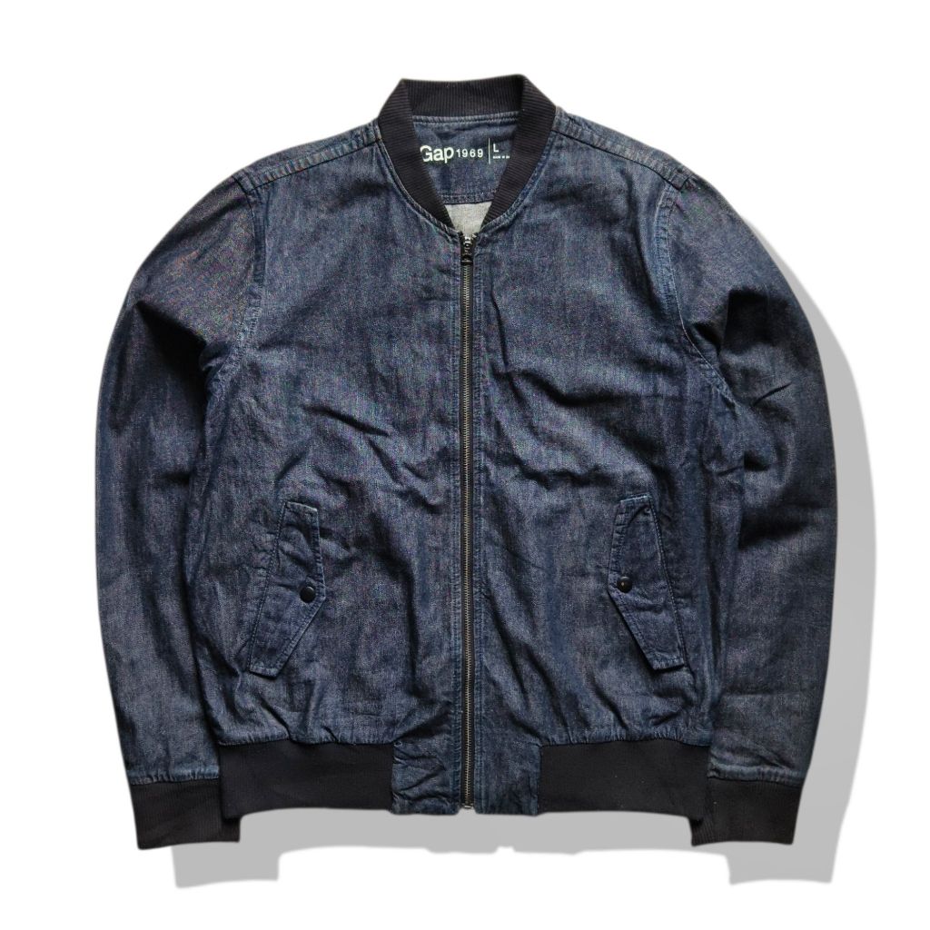 GAP Denim Bomber Jacket(L) มือสอง รอบอก 46”