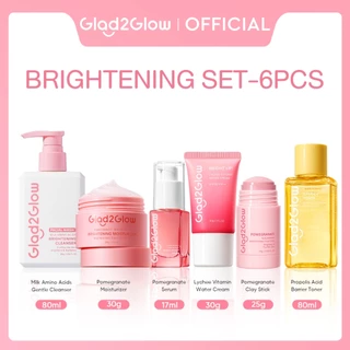 Glad2Glow 6pcs Niacinamide Brightening Moisturizer Serum ไนอาซินาไมด์ เซรั่มปรับผิวใส（ลดรอยดำ รอยแดง สูตรอ่อนโยน）