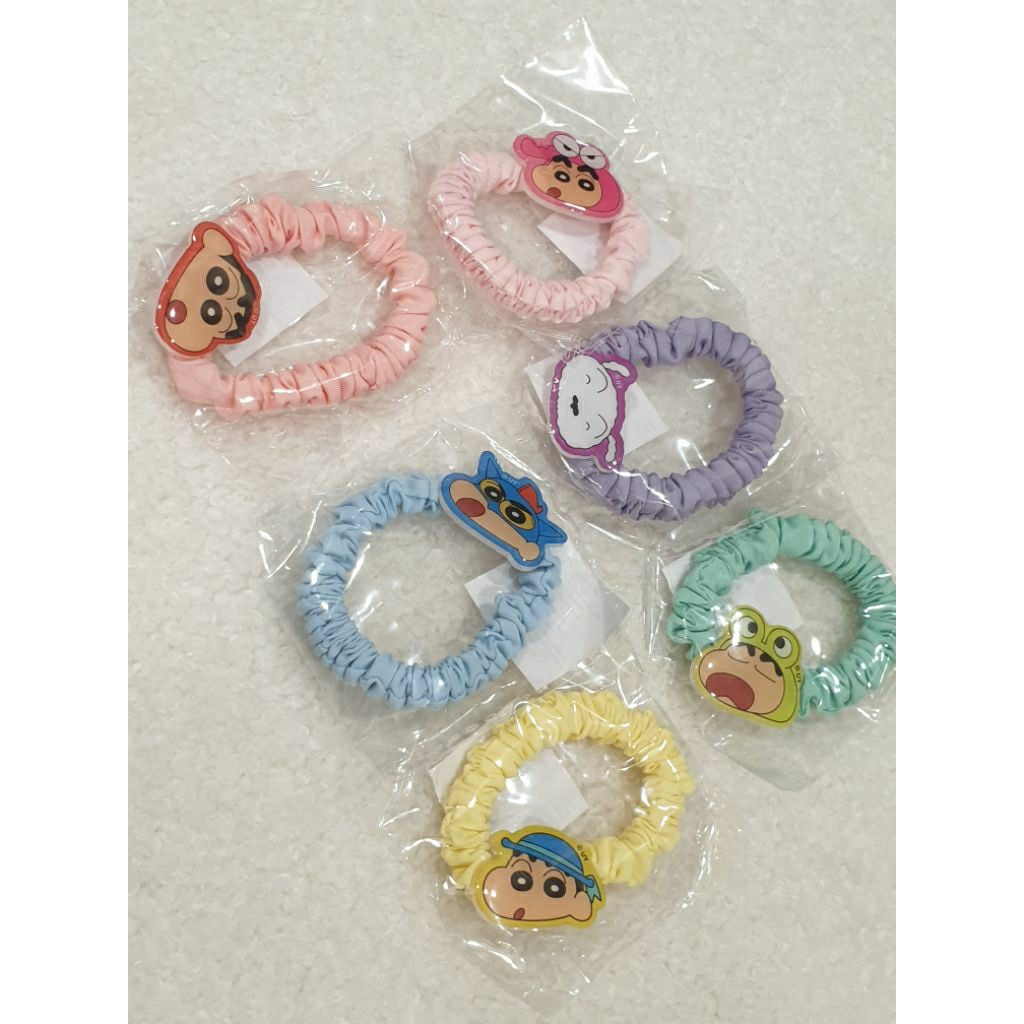 พร้อมส่ง🛒ยางรัดผมชินจังและชิโร่ สุดน่ารัก💗💚💙