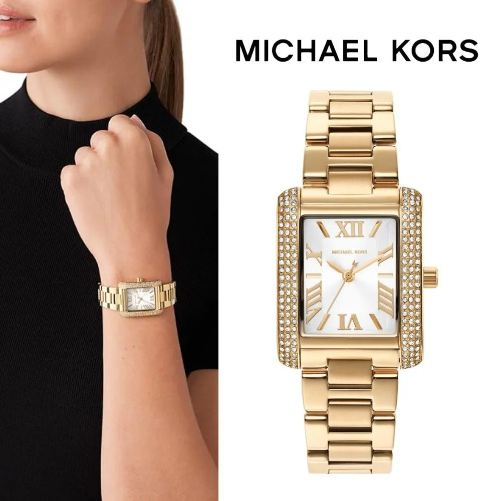Women's Mini Emery Pavé Gold Tone Watch MK4640