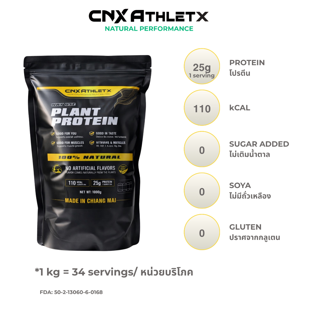 ซีเอ็นเอ็กซ์ แอธเลทเอ็กซ์ โปรตีนจากพืช คุณภาพดี วีแกน CNX AthletX Plant-Based Protein Vegan