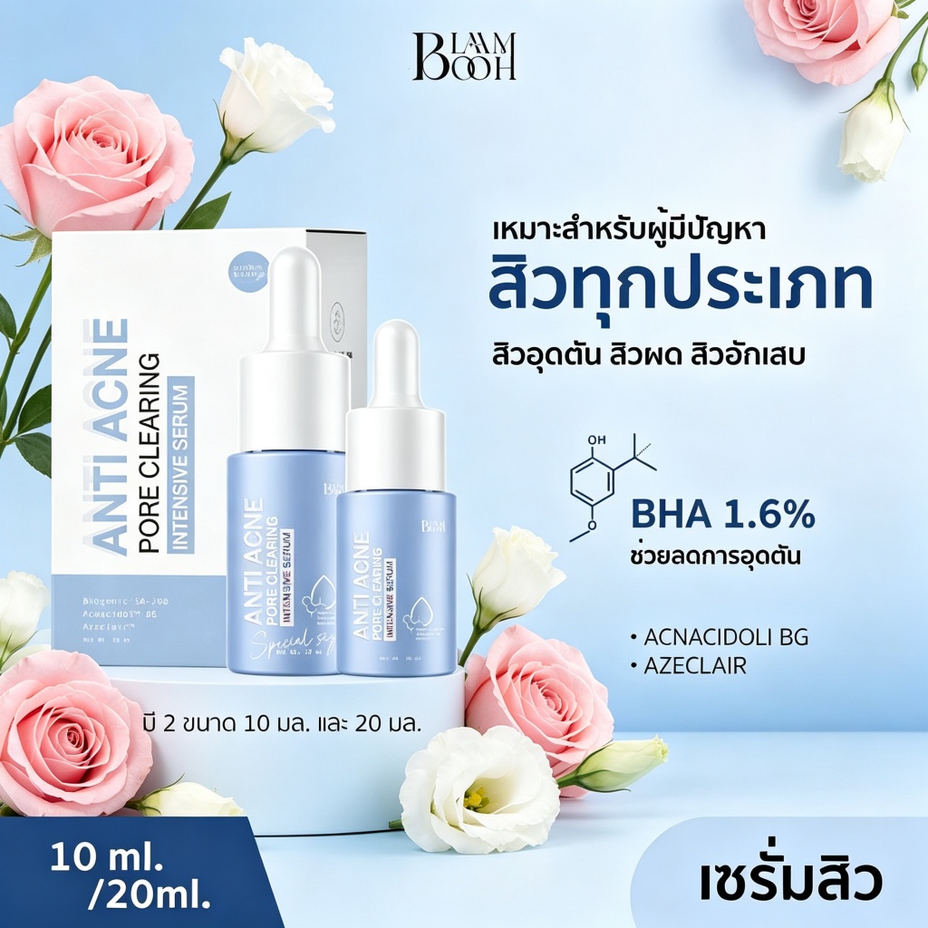 BLAHMBOOH เซรั่มละลายสิว [มี bha 1.6%] : เหมาะกับคนที่มีปัญหาเรื่องสิวอุดตัน กดออกยาก เป็นสิวซ้ำซาก