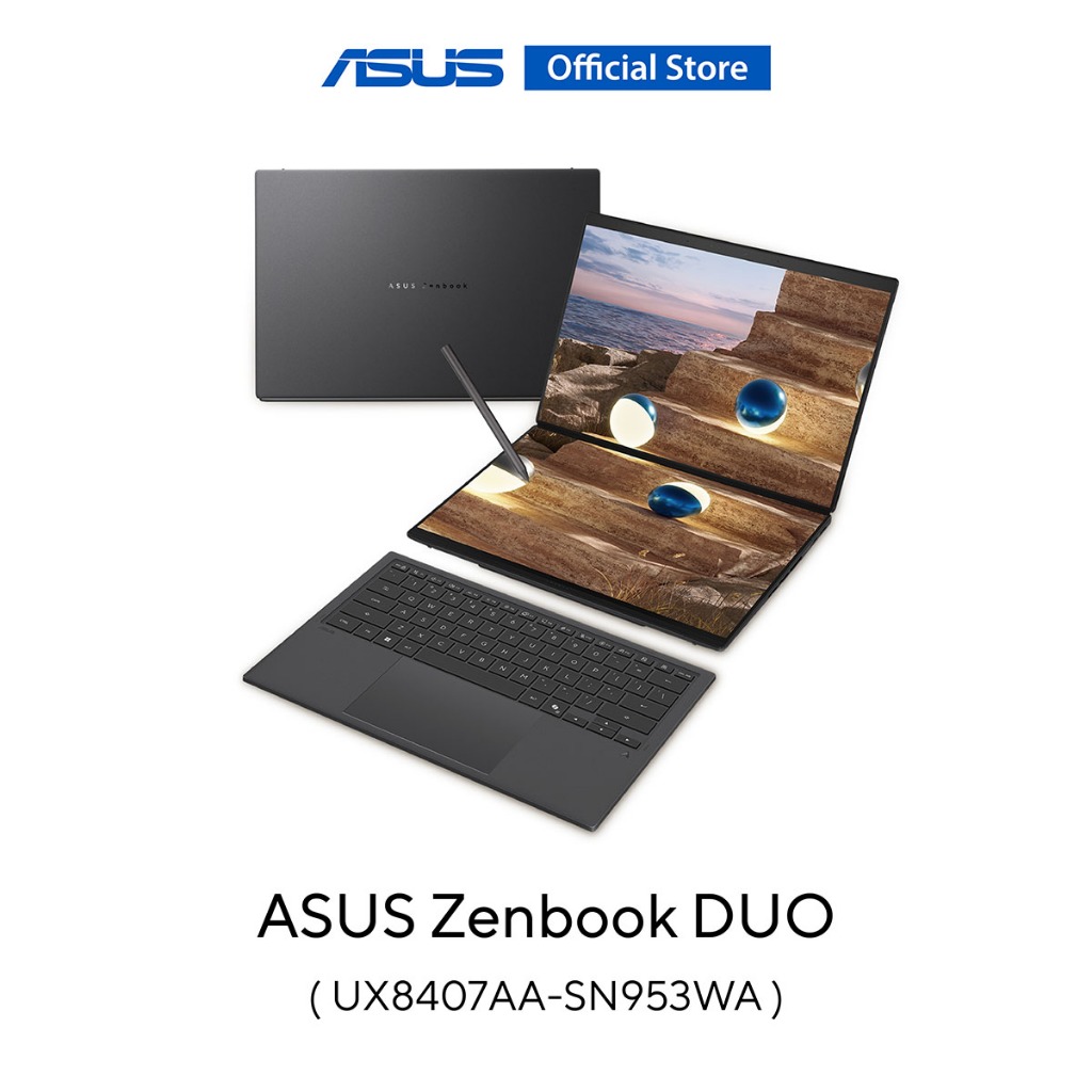 ASUS Zenbook DUO (UX8407AA-SN953WA) 14" 3K OLED, 144Hz, UX9-388H, 32GB, 512GB SSD, W11