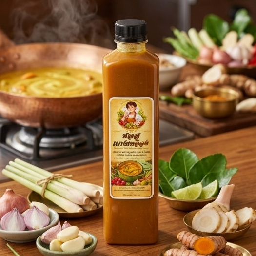 น้ำแกงเหลืองสำเร็จรูป ขนาด 500ml จากร้านอิ่มหนำสำราญ (ทำตามออเดอร์เท่านั้น)