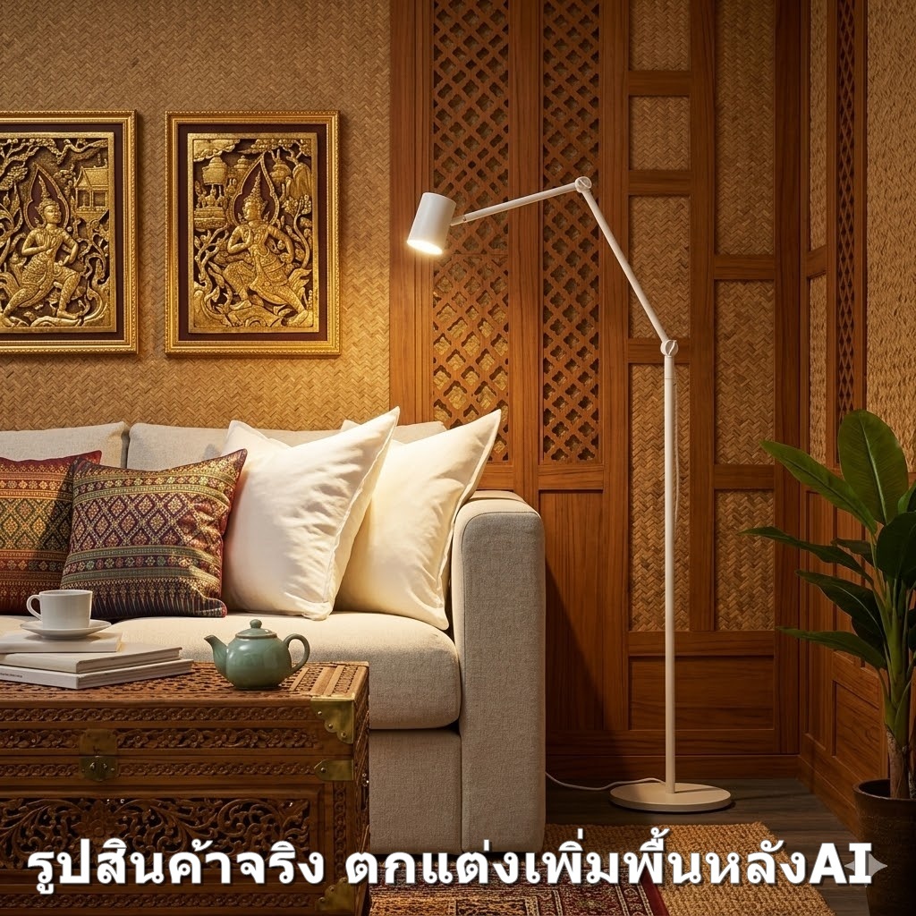 IKEA NYMANE โคมไฟพื้น ปรับได้ 360องศา มีสวิตท์ที่หัวโคม แถมหลอด