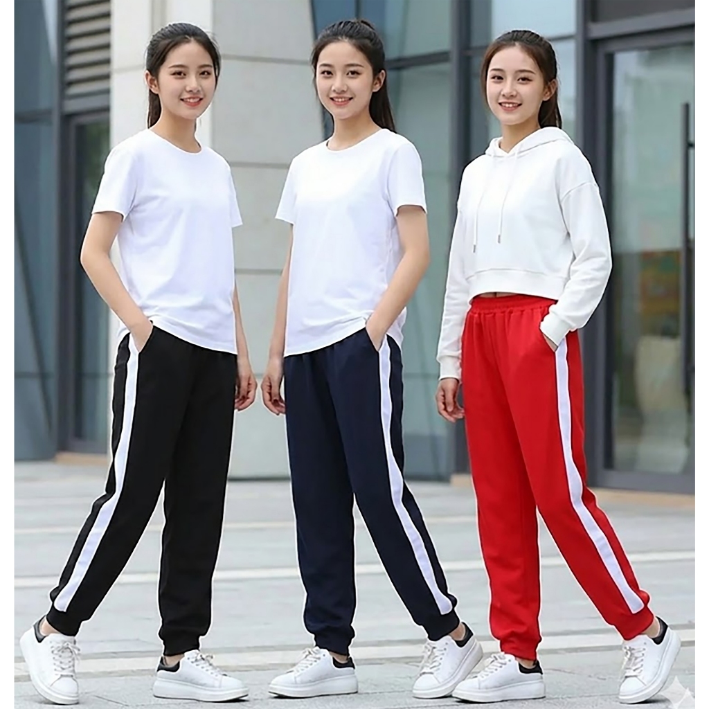 พร้อมส่ง กางเกงวอร์ม ขาจั้ม 1 แถบใหญ่ นำเข้า