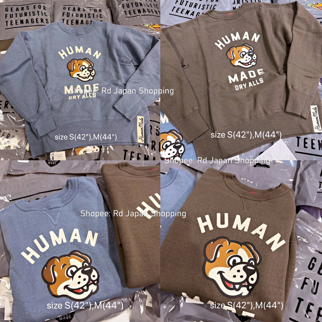 ของแท้ พร้อมส่ง Human Made Tsuriami Sweatshirt Bulldog หมา ฮิวเเมน เมด เสื้อแขนยาว สเวตเชิ้ต กันหนาว