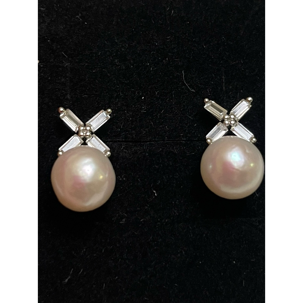 Pearl Earrings-107/ Fresh Water Pearl Bow Drop