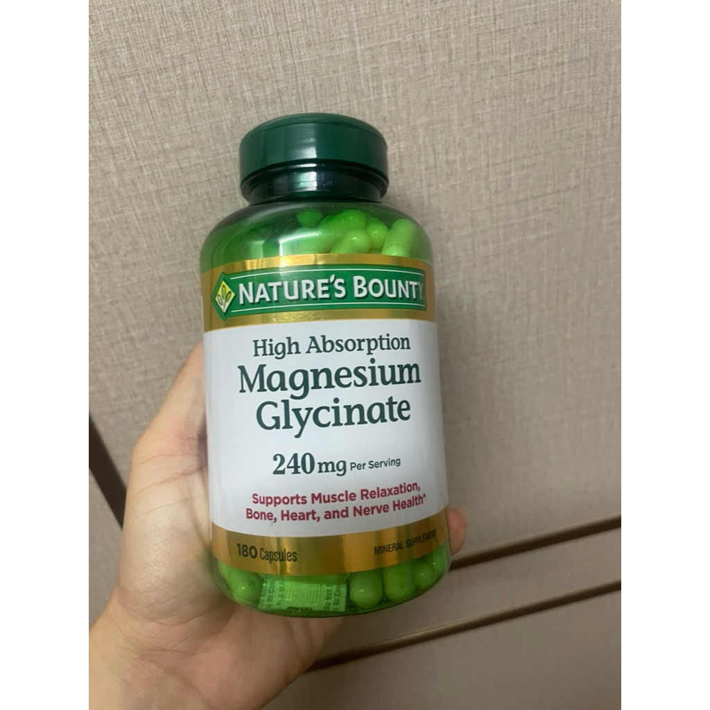 Nature's Bounty Magnesium Glycinate 240 mg, 180 Capsules แมกนีเซียมไกลซิเนต