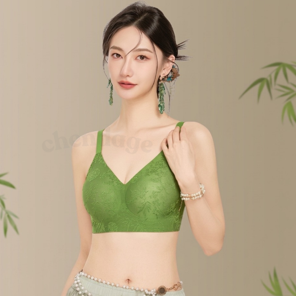 เสื้อชั้นในผู้หญิงสไตล์จีนใหม่ B-181ลายปั๊มนูน ไม่มีโครง อกกระชับนุ่ม ระบายอากาศได้ดี ใส่สบาย ดีไซน์หลังสวย พร้อมจัดส่ง