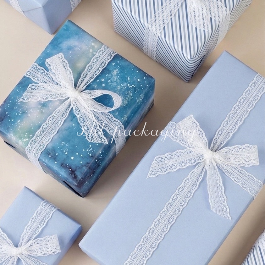 กระดาษห่อของขวัญสีฟ้า Sky Blue Gift Wrapping Paper