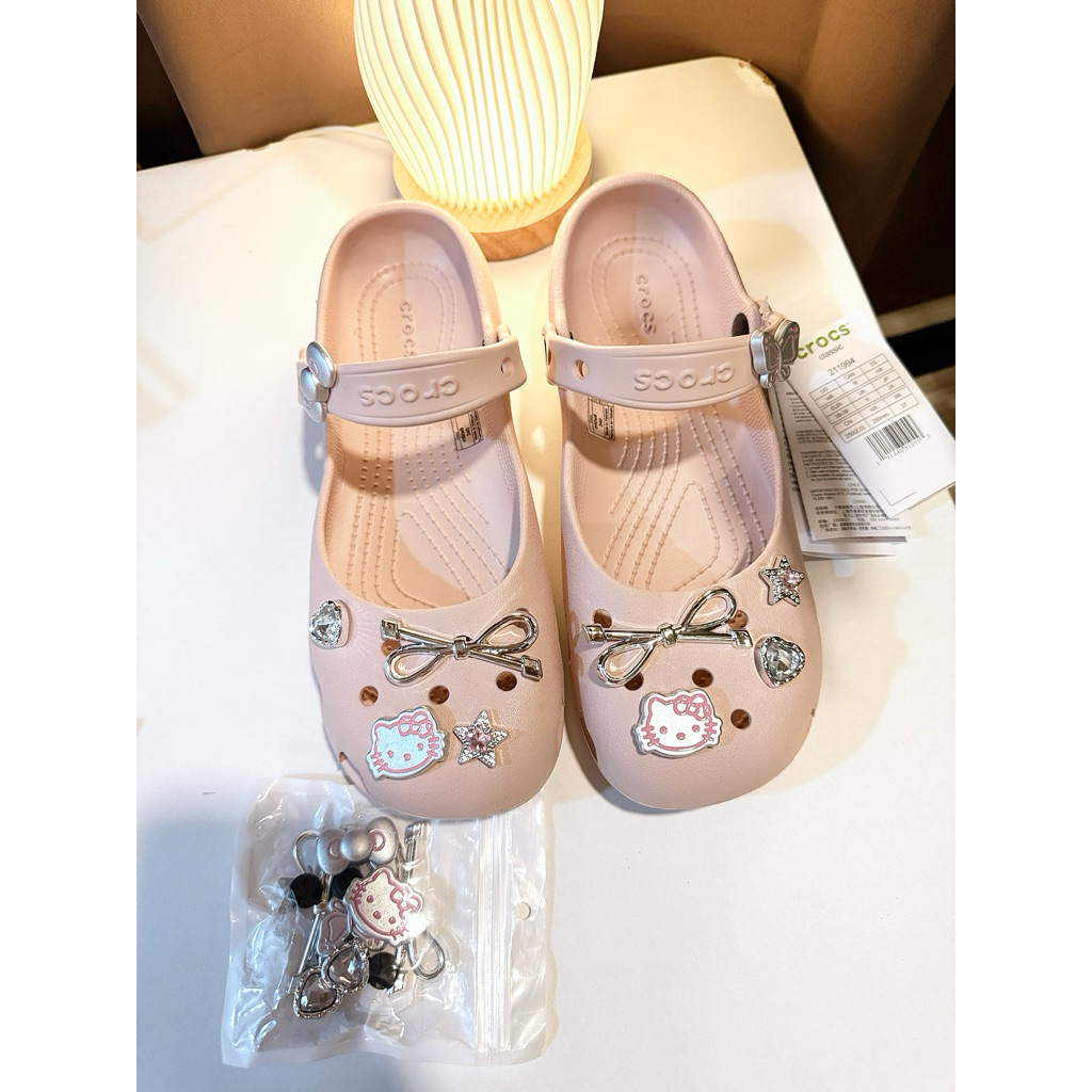 รองเท้าCrocs ทรงบัลเล่ต์ สีชมพู แท้เมคอินเวียดนาม ฟรีตัวติด!!!